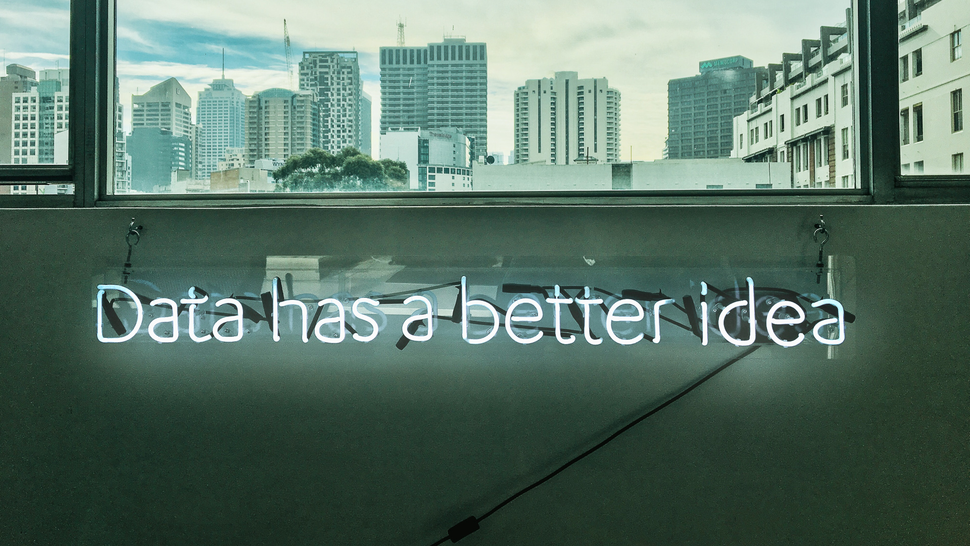 Neon lights that read 'Data has a better idea'
